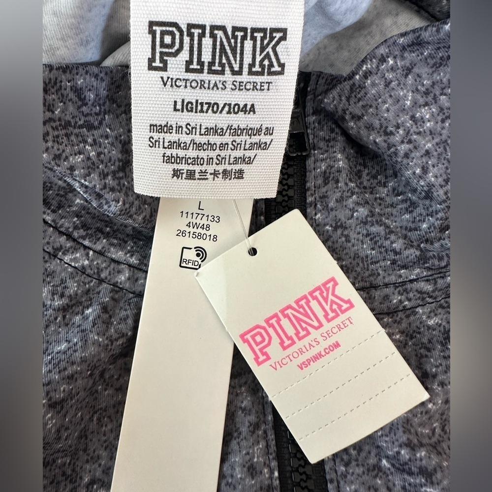 Pink Victoria’s Secret Large‎ NWT 1/4 quarter zip gray black - Picture 8 of 9